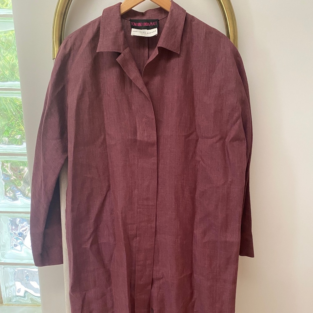 Vintage Tom and Linda Platt Saks Fifth Avenue Long Sleeve Shirt Dress Size 16